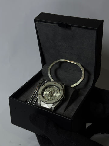 3-in-1 Men’s Combo – Watch, Chain & Hand-Cuff